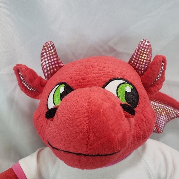 Build A Bear Ellie Red Dragon Great Wolf Lodge Plush Stuffed Toy 16 Inch Outfit - Picture 2 of 11